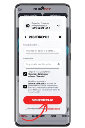 Completa el formulario de registro
